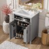 Bathroom Vanity Combo With Sink, Space Saving Design - Gray - Image 2