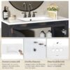 Bathroom Vanity Organizer With Sink, Handcrafted Solid Storage Cabinet - Espresso - Image 8