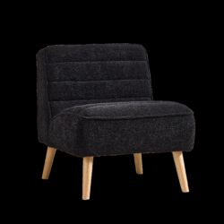 Upholstered Armless Chair With Legs For Living Room - Black