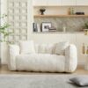 Cozy Beanbag Chair With High Resilience Foam Core For 2 - Beige - Image 8