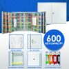 600 Key Adjustable Key Cabinet With Key Lock - Gray - Image 8
