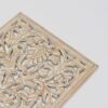 Floral Hand Carved Mandala Rectangle Wall Decor With Mirror - Antique Brown / White - Image 5