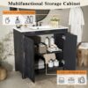 Bathroom Vanity Organizer With Sink, Handcrafted Solid Storage Cabinet - Espresso - Image 7