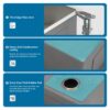 36" X 19" Double Bowl Undermount Sink With 2 10" Deep Basins - Brushed Nickel - Image 12