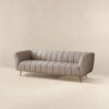 Lamattina - Genuine Italian Leather Channel Tufted Sofa - Beige / Light Gray - Image 7