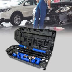 10 Ton Portable Hydraulic Equipment Kit For Metal Work - Black / Blue
