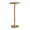 Morven - Adjustable Height Accent Table With Round Metal Top And Pedestal Base - Antique Brass - Image 4