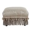 Fiona - Accent Footstool Ottoman - Silvery Blue Beige Paisley - Image 2