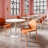 4 Piece Set Of Single Chairs With A Design Combining Modern And Traditional Elements, Durable And Comfortable - Tropical Orange - Image 4