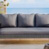 3 Person Porch Swing With Chains, Large Patio Swing Bench With Cushions For Backyard, Garden, And Poolside - Gray - Image 8