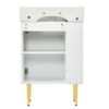 Hearth & Haven Amelia - Bathroom Vanity With Storage Cabinet, Single Ceramic Sink And Left Side Storage - White - Image 17