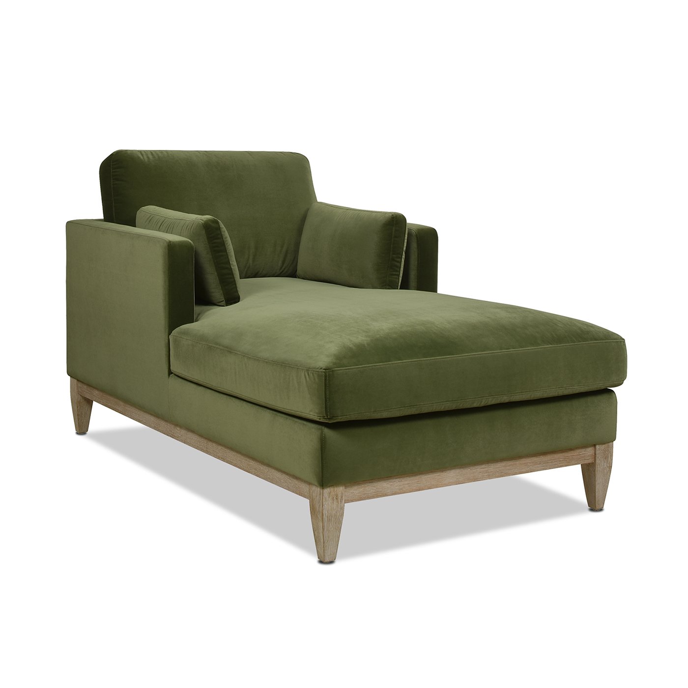Knox - Modern Farmhouse Chaise Lounge Chair - Olive Green - Image 6