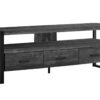 TV Stand, Console, Media Entertainment Center, Storage Solution Drawers - Black - Image 2