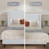 Harper - Queen Size Tall Headboard Upholstered Bed 54" High - Cream White - Image 8