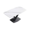 63" Modern Artificial Stone Dining Table, 6 People - White / Black - Image 11