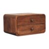 2 Drawer Floating Bedside Table - Caramel - Image 6