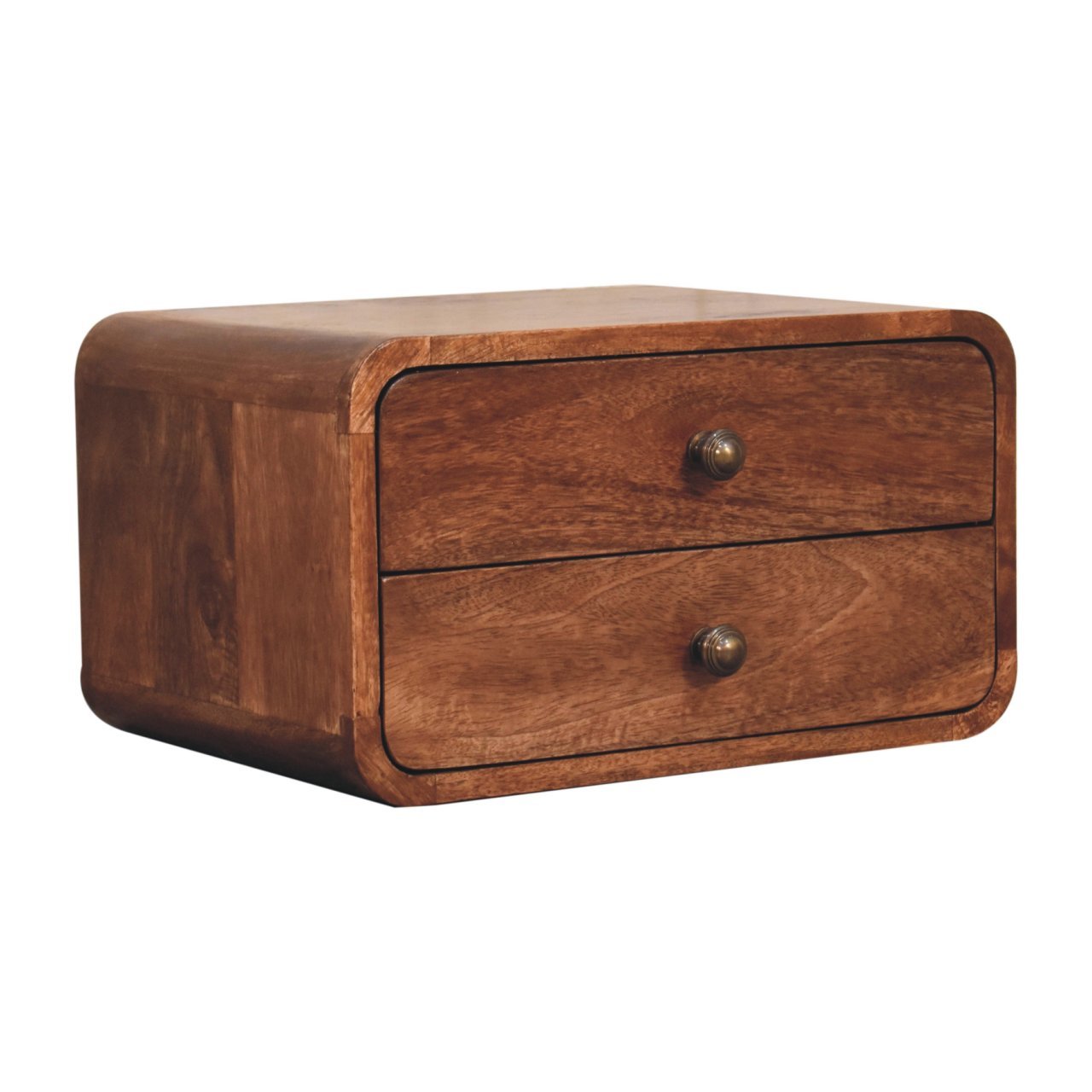 2 Drawer Floating Bedside Table - Caramel - Image 6