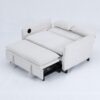 Letter Striped Multi Functional Sofa Bed With Adjustable Armrests And Backrests - Beige - Image 14