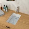 Vertical Undermount Bathroom Sink With Overflow - White - Image 4