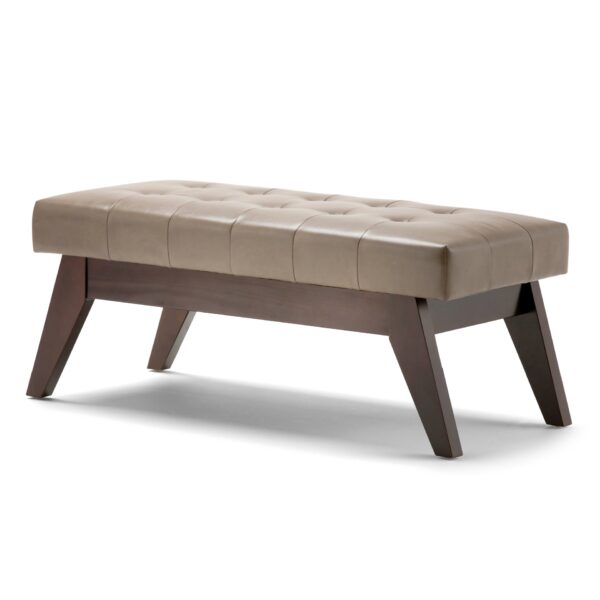 Draper - Mid Century Tufted Ottoman Bench - Ash Blonde