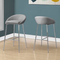 Bar Stool, Bar Height, Contemporary & Modern (Set of 2) - Gray