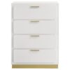 4 Drawer Bedroom Chest With - Gold / White - Image 4