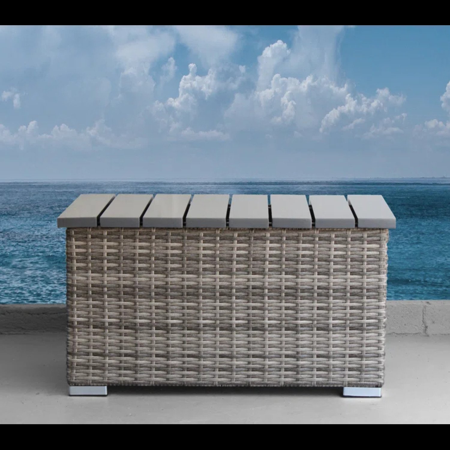 Modern 8 Person Outdoor Seating Group With Cushions - Gray Mix - Image 6