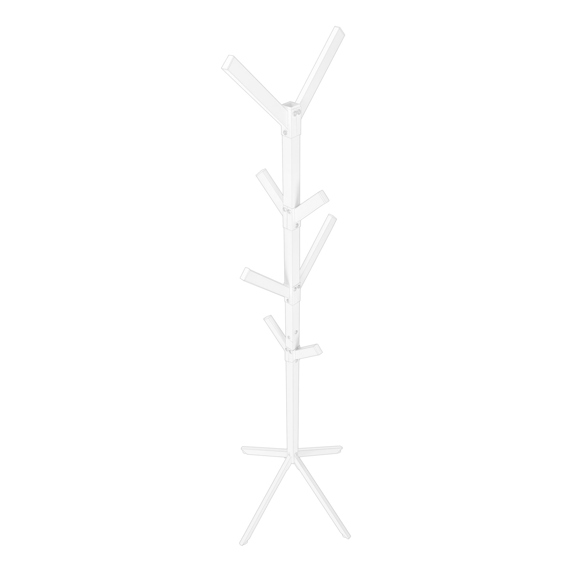 Coat Rack, Hall Tree, Free Standing, 8 Hooks, Entryway, 70"H, Contemporary & Modern - White - Image 7