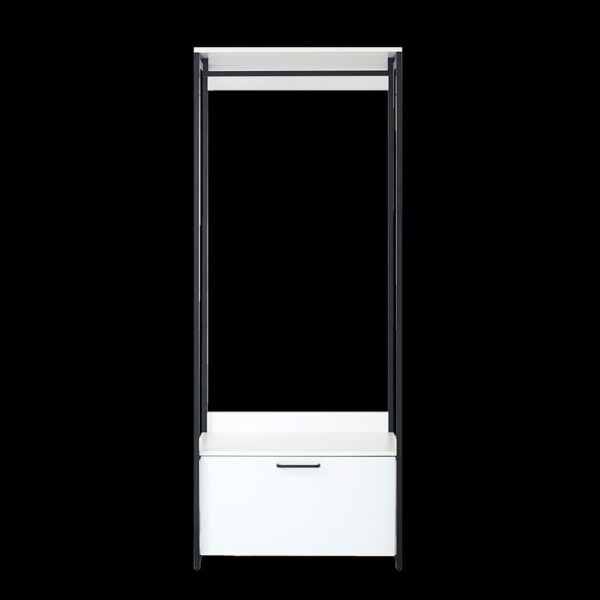 Fiona - Contemporary Wood And Metal Walk In Closet With 1 Drawer - White