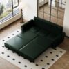 Pull Out Sofa Bed, 3 In 1 Convertible Sleeper Sofa With Nailhead Trim & Rolled Arm, Multi Functional Sofa Bed For Living Room, Bedroom, Apartment, Office - Green - Image 7