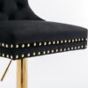 Thick Golden Swivel Velvet Barstools Adjusatble Seat Height From 27-35", Modern Upholstered Bar Stools With Backs Comfortable Tufted For Home Pub And Kitchen Island (Set of 2) - Black - Image 13