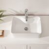Modern Rectangular Vessel Sink Stain Resistant Porcelain Bathroom Vanity Basin European Glossy Above Counter Design - White - Image 5