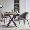 Adjust Legs Upholstered Teddy Faux Fur Dining Armrest Chair (Set of 2) - Light Brown - Image 5