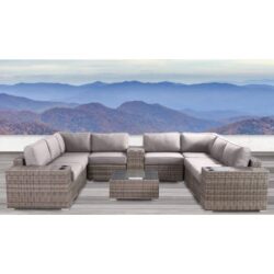12 Piece Patio Seating Group With Cushions - Gray Mix