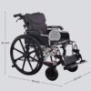 Heavy Duty Foldable Manual Wheelchair Double X Force Support With Adjustable Seat Belt Breathable Cushion & Anti Backflip Design 24" Tires For All Terrains 350 Lbs Capacity - Black / Silver - Image 3