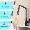 Professional Kitchen Faucet With 3 Function 360 Sprayer And 1 Touch Switching - Matte Black - Image 6