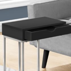 Accent Table, C - Shaped Contemporary & Modern - Black