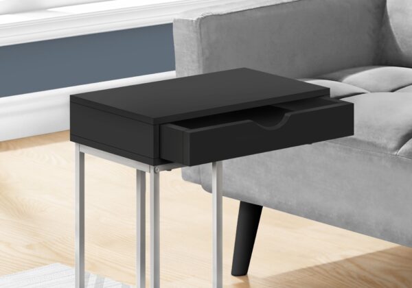 Accent Table, C - Shaped Contemporary & Modern - Black
