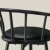Swivel Barstool With Bar Height Leather Look (Set of 2) - Black - Image 2