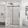 Frameless 48" X 72" Sliding Shower Door, Tempered Glass - Matte Black - Image 11
