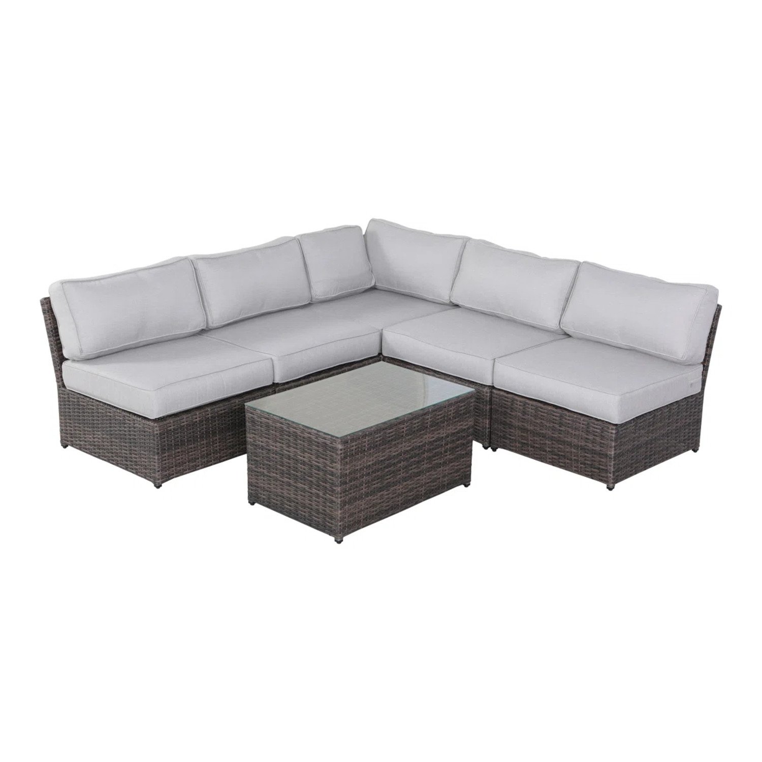 Handcrafted Outdoor Seating Set With Cushions - Brown - Image 5