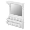 Floating Makeup Vanity With Big Mirror, Wall Mounted Storage Vanity With Drawers, Pockets & Hooks, Space Saving Decorative Home Organizer - White - Image 5