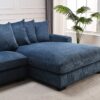 Luxe - Oversized 2 Piece Right Facing Sectional Couches For Living Room, L Shaped Sofa With Chaise - Blue - Image 5
