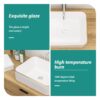 Stain Resistant Porcelain Rectangular Vessel Sink European Modern Bathroom Vanity Basin Glossy Above Counter Ceramic Design - White - Image 7