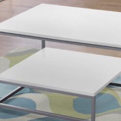 Table Set, Coffee, End, Side, Accent, Living Room, Contemporary & Modern (Set of 3) - White