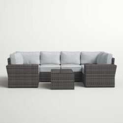 4 Person Outdoor Wicker Sofa Set With Cushions Versatile Seating - Brown