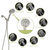 Multi Function Adjustable Hand Shower 8 Function Hand Shower, Plastic Construction - Brushed Nickel - Image 6