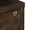 Multifunctional Bookcase With 3 Open Shelves And Locking Drawers, USB Charging - Brown / Pine Wood - Image 12