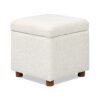 Upholstered Storage Ottoman - Ivory White - Image 8