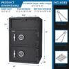 Digital Keypad 2 Lock Depository Safe 1 6 2 Cubic Ft - Black - Image 6